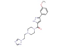 1-{[3-(3-methoxyphenyl)-1H-pyrazol-5-yl]carbonyl}-4-[2-(1H-1,2,4-triazol-1-yl)ethyl]piperazine