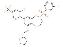 7-[3-chloro-5-(trifluoromethyl)-2-pyridinyl]-4-[(3-fluorophenyl)sulfonyl]-9-(tetrahydro-2-furanylmethoxy)-2,3,4,5-tetrahydro-1,4-benzoxazepine