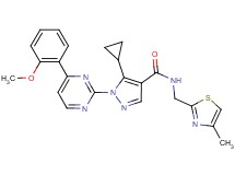 5-cyclopropyl-1-[4-(2-methoxyphenyl)-2-pyrimidinyl]-N-[(4-methyl-1,3-thiazol-2-yl)methyl]-1H-pyrazole-4-carboxamide