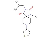 3-isobutyl-1-methyl-8-(tetrahydro-3-thienyl)-1,3,8-triazaspiro[4.5]decane-2,4-dione