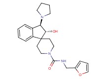 (2R*,3R*)-N-(2-furylmethyl)-2-hydroxy-3-(1-pyrrolidinyl)-2,3-dihydro-1'H-spiro[indene-1,4'-piperidine]-1'-carboxamide