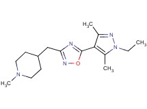 4-{[5-(1-ethyl-3,5-dimethyl-1H-pyrazol-4-yl)-1,2,4-oxadiazol-3-yl]methyl}-1-methylpiperidine