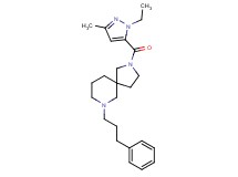 2-[(1-ethyl-3-methyl-1H-pyrazol-5-yl)carbonyl]-7-(3-phenylpropyl)-2,7-diazaspiro[4.5]decane