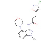 3-(3-chloroisoxazol-5-yl)-N-(1-methyl-4-morpholin-4-yl-1H-indazol-3-yl)propanamide