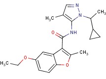 N-[1-(1-cyclopropylethyl)-4-methyl-1H-pyrazol-5-yl]-5-ethoxy-2-methyl-1-benzofuran-3-carboxamide