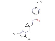 N-({1-[(3,5-dimethyl-1H-pyrazol-1-yl)methyl]cyclopropyl}methyl)-2-ethylpyrimidine-5-carboxamide