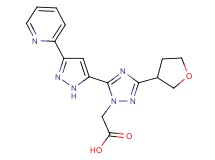 [5-(3-pyridin-2-yl-1H-pyrazol-5-yl)-3-(tetrahydrofuran-3-yl)-1H-1,2,4-triazol-1-yl]acetic acid