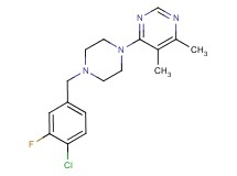 4-[4-(4-chloro-3-fluorobenzyl)piperazin-1-yl]-5,6-dimethylpyrimidine