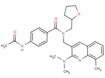 4-(acetylamino)-N-{[2-(dimethylamino)-8-methyl-3-quinolinyl]methyl}-N-(tetrahydro-2-furanylmethyl)benzamide
