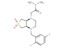 2-[(4aR*,7aS*)-4-(2,5-difluorobenzyl)-6,6-dioxidohexahydrothieno[3,4-b]pyrazin-1(2H)-yl]-N,N-dimethylacetamide