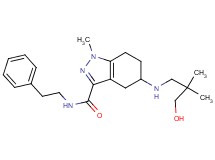5-[(3-hydroxy-2,2-dimethylpropyl)amino]-1-methyl-N-(2-phenylethyl)-4,5,6,7-tetrahydro-1H-indazole-3-carboxamide