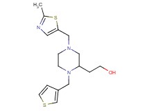2-[4-[(2-methyl-1,3-thiazol-5-yl)methyl]-1-(3-thienylmethyl)-2-piperazinyl]ethanol