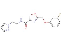 2-[(3-fluorophenoxy)methyl]-N-[2-(1H-pyrazol-1-yl)ethyl]-1,3-oxazole-4-carboxamide