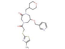 4-{[(4-methyl-1,3-thiazol-2-yl)thio]acetyl}-6-(3-pyridinylmethoxy)-1-(tetrahydro-2H-pyran-4-ylmethyl)-1,4-diazepan-2-one