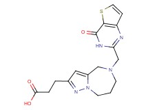 3-{5-[(4-oxo-3,4-dihydrothieno[3,2-d]pyrimidin-2-yl)methyl]-5,6,7,8-tetrahydro-4H-pyrazolo[1,5-a][1,4]diazepin-2-yl}propanoic acid