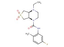 (4aS*,7aR*)-4-ethyl-N-(5-fluoro-2-methylphenyl)hexahydrothieno[3,4-b]pyrazine-1(2H)-carboxamide 6,6-dioxide