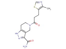5-[3-(4-methyl-1,3-thiazol-5-yl)propanoyl]-4,5,6,7-tetrahydro-1H-pyrazolo[4,3-c]pyridine-3-carboxamide