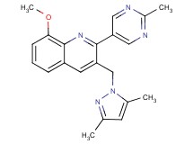 3-[(3,5-dimethyl-1H-pyrazol-1-yl)methyl]-8-methoxy-2-(2-methyl-5-pyrimidinyl)quinoline