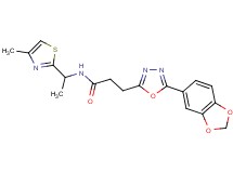 3-[5-(1,3-benzodioxol-5-yl)-1,3,4-oxadiazol-2-yl]-N-[1-(4-methyl-1,3-thiazol-2-yl)ethyl]propanamide