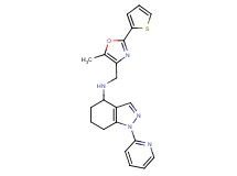 N-{[5-methyl-2-(2-thienyl)-1,3-oxazol-4-yl]methyl}-1-(2-pyridinyl)-4,5,6,7-tetrahydro-1H-indazol-4-amine