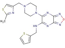 6-{4-[(2-methyl-1,3-thiazol-4-yl)methyl]-1-piperazinyl}-N-(2-thienylmethyl)[1,2,5]oxadiazolo[3,4-b]pyrazin-5-amine