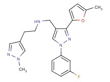 N-{[1-(3-fluorophenyl)-3-(5-methyl-2-furyl)-1H-pyrazol-4-yl]methyl}-2-(1-methyl-1H-pyrazol-4-yl)ethanamine