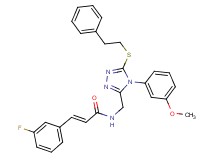 (2E)-3-(3-fluorophenyl)-N-({4-(3-methoxyphenyl)-5-[(2-phenylethyl)thio]-4H-1,2,4-triazol-3-yl}methyl)acrylamide