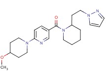2-(4-methoxy-1-piperidinyl)-5-({2-[2-(1H-pyrazol-1-yl)ethyl]-1-piperidinyl}carbonyl)pyridine