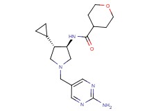 N-{rel-(3R,4S)-1-[(2-amino-5-pyrimidinyl)methyl]-4-cyclopropyl-3-pyrrolidinyl}tetrahydro-2H-pyran-4-carboxamide hydrochloride