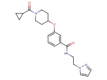 3-{[1-(cyclopropylcarbonyl)-4-piperidinyl]oxy}-N-[2-(1H-pyrazol-1-yl)ethyl]benzamide