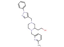 2-{1-[(6-methyl-2-pyridinyl)methyl]-4-[(1-phenyl-1H-pyrazol-4-yl)methyl]-2-piperazinyl}ethanol
