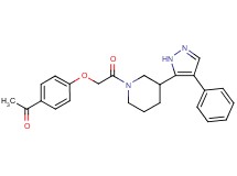 1-(4-{2-oxo-2-[3-(4-phenyl-1H-pyrazol-5-yl)-1-piperidinyl]ethoxy}phenyl)ethanone