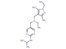 5-({ethyl[(1-ethyl-3,5-dimethyl-1H-pyrazol-4-yl)methyl]amino}methyl)-N-isopropylpyrimidin-2-amine