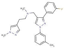 N-{[3-(3-fluorophenyl)-1-(3-methylphenyl)-1H-pyrazol-4-yl]methyl}-N-methyl-2-(1-methyl-1H-pyrazol-4-yl)ethanamine