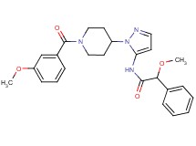 2-methoxy-N-{1-[1-(3-methoxybenzoyl)-4-piperidinyl]-1H-pyrazol-5-yl}-2-phenylacetamide
