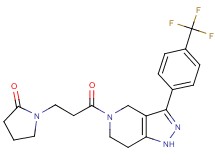 1-(3-oxo-3-{3-[4-(trifluoromethyl)phenyl]-1,4,6,7-tetrahydro-5H-pyrazolo[4,3-c]pyridin-5-yl}propyl)-2-pyrrolidinone