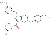 1-{[5-(4-ethylbenzyl)-1-(3-methoxybenzyl)-4,5,6,7-tetrahydro-1H-pyrazolo[4,3-c]pyridin-3-yl]carbonyl}-3-piperidinol