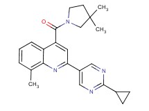 2-(2-cyclopropylpyrimidin-5-yl)-4-[(3,3-dimethylpyrrolidin-1-yl)carbonyl]-8-methylquinoline