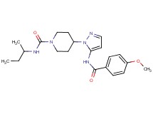 N-(sec-butyl)-4-{5-[(4-methoxybenzoyl)amino]-1H-pyrazol-1-yl}-1-piperidinecarboxamide