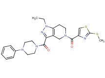 1-ethyl-5-{[2-(methylthio)-1,3-thiazol-4-yl]carbonyl}-3-[(4-phenyl-1-piperazinyl)carbonyl]-4,5,6,7-tetrahydro-1H-pyrazolo[4,3-c]pyridine