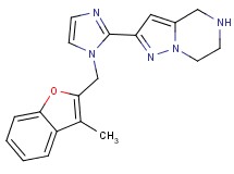 2-{1-[(3-methyl-1-benzofuran-2-yl)methyl]-1H-imidazol-2-yl}-4,5,6,7-tetrahydropyrazolo[1,5-a]pyrazine dihydrochloride