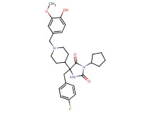 3-cyclopentyl-5-(4-fluorobenzyl)-5-[1-(4-hydroxy-3-methoxybenzyl)-4-piperidinyl]-2,4-imidazolidinedione