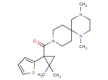 9-{[2,2-dimethyl-1-(2-thienyl)cyclopropyl]carbonyl}-1,4-dimethyl-1,4,9-triazaspiro[5.5]undecane
