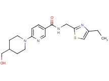 N-[(4-ethyl-1,3-thiazol-2-yl)methyl]-6-[4-(hydroxymethyl)-1-piperidinyl]nicotinamide