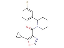 1-[(5-cyclopropyl-1,3-oxazol-4-yl)carbonyl]-2-(3-fluorophenyl)piperidine