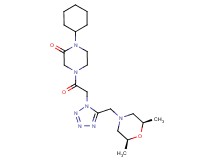 1-cyclohexyl-4-[(5-{[(2R*,6S*)-2,6-dimethyl-4-morpholinyl]methyl}-1H-tetrazol-1-yl)acetyl]-2-piperazinone