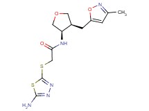 2-[(5-amino-1,3,4-thiadiazol-2-yl)thio]-N-{(3R*,4S*)-4-[(3-methylisoxazol-5-yl)methyl]tetrahydrofuran-3-yl}acetamide