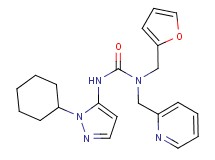 N'-(1-cyclohexyl-1H-pyrazol-5-yl)-N-(2-furylmethyl)-N-(pyridin-2-ylmethyl)urea