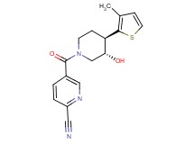 5-{[(3S*,4R*)-3-hydroxy-4-(3-methyl-2-thienyl)piperidin-1-yl]carbonyl}pyridine-2-carbonitrile