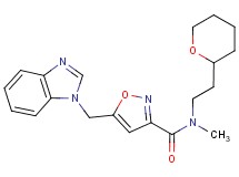 5-(1H-benzimidazol-1-ylmethyl)-N-methyl-N-[2-(tetrahydro-2H-pyran-2-yl)ethyl]isoxazole-3-carboxamide